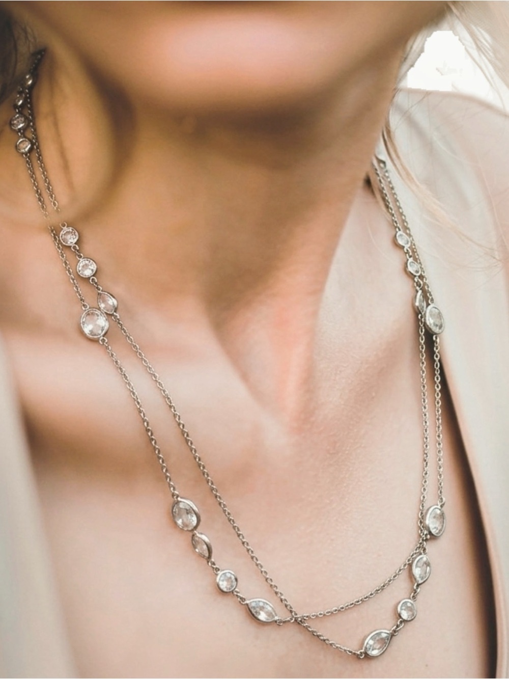 Adriana Orsini Elevate CZ Station Necklace — 18K Gold Plated — 42”